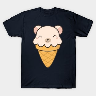 Pleasing Kawaii Cute Polar Bear Ice Cream T-Shirt